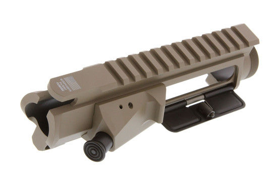 The Vltor Tan MUR upper receiver comes with dust cover and forward assist assembled